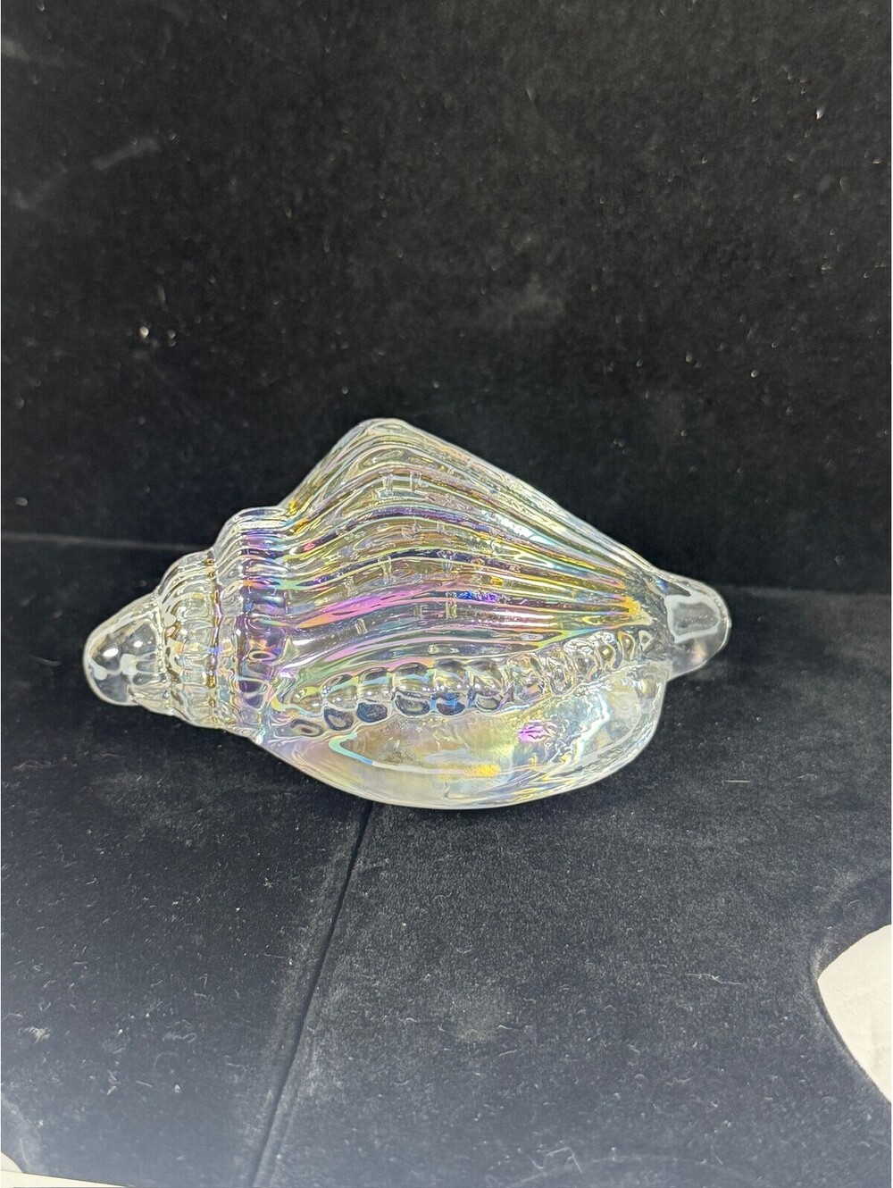 Iridescent‎ Glass Seashell Figurine Coastal Decor F4